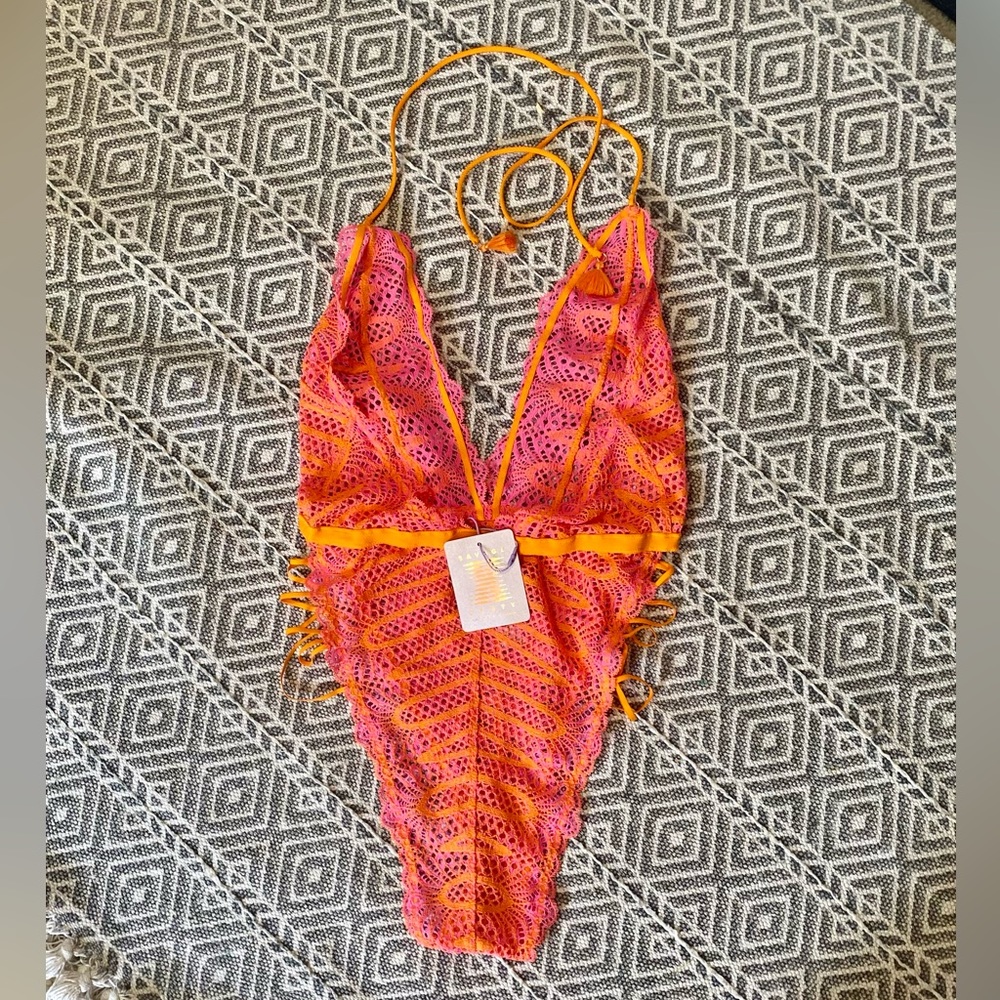 NEW WITH TAGS Orange and Pink Bodysuit